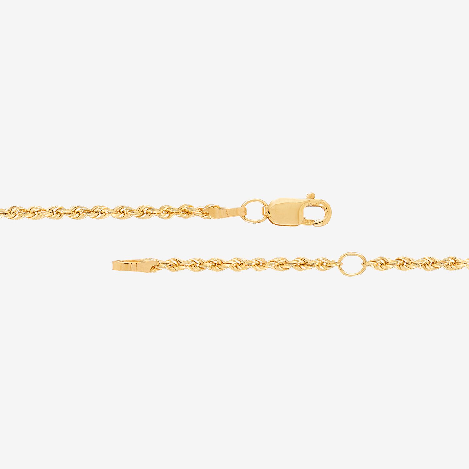Girls 14K Gold 16 Inch Rope Chain Necklace
