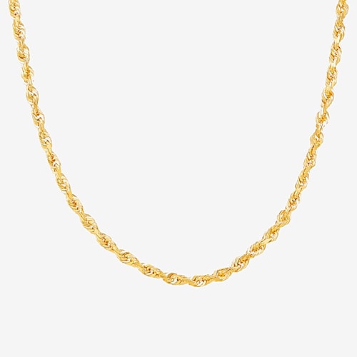 Limited Quantities! Womens 14K Gold 20 Inch Rope Chain Necklace, One Size, Yellow