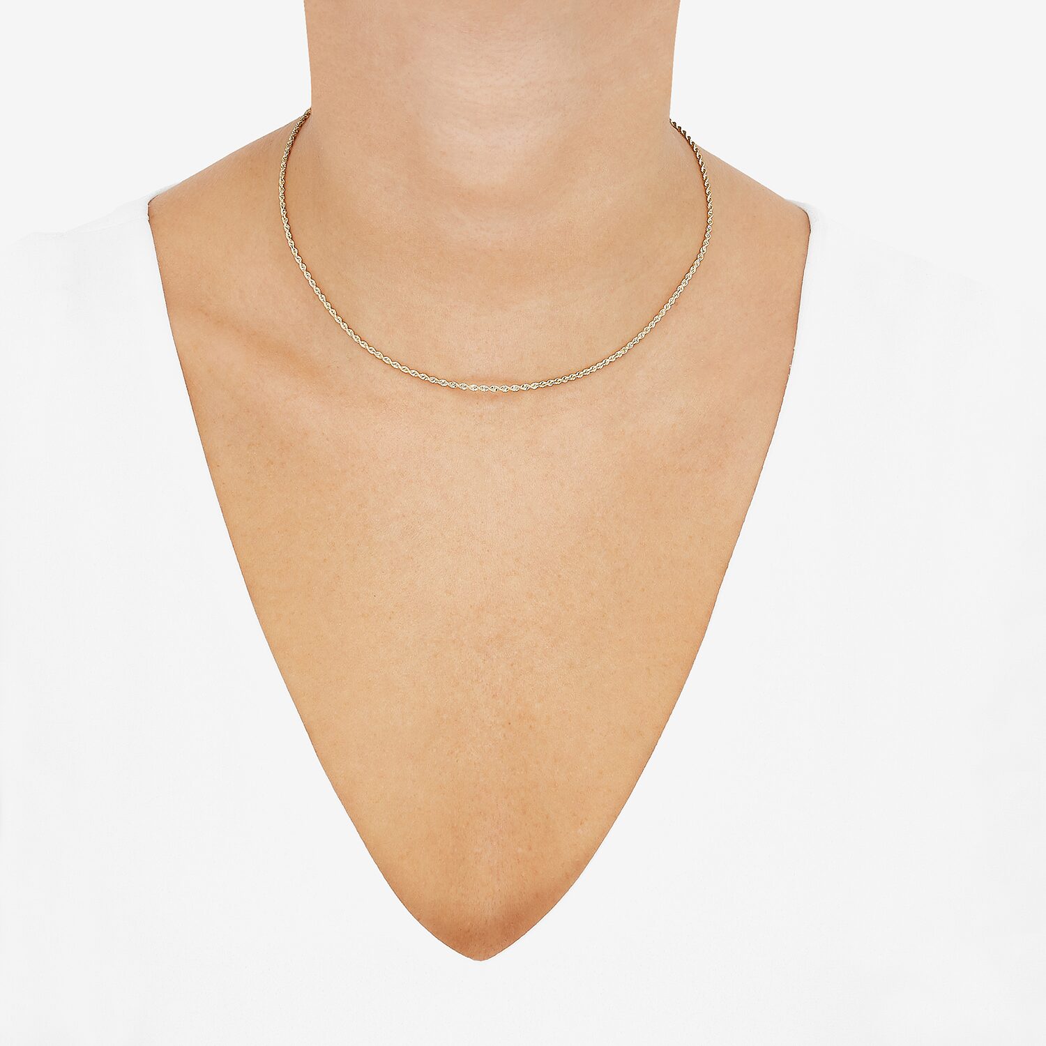 Girls 14K Gold 16 Inch Rope Chain Necklace
