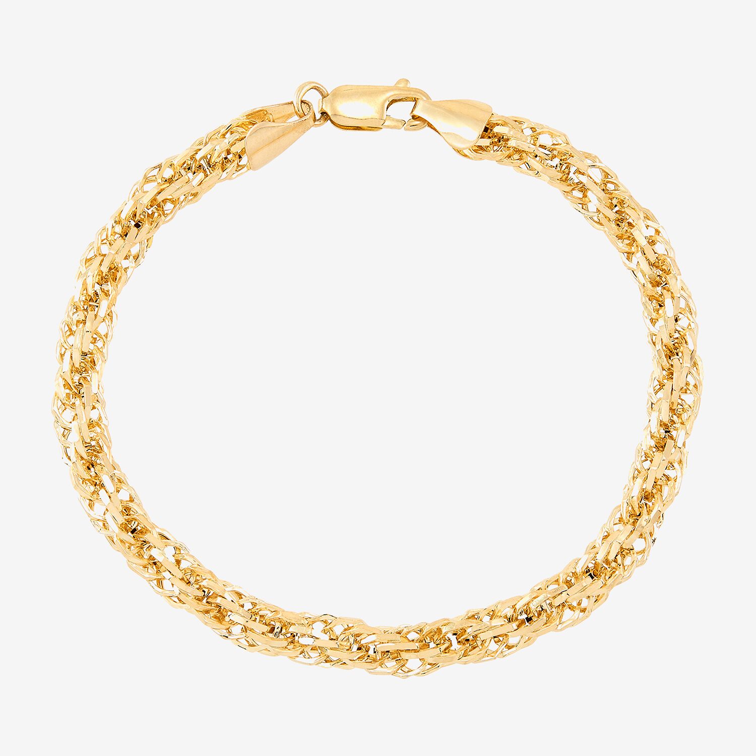 Limited Quantities! Womens 10K Gold 7.25 Inch Hollow Rope Chain Bracelet