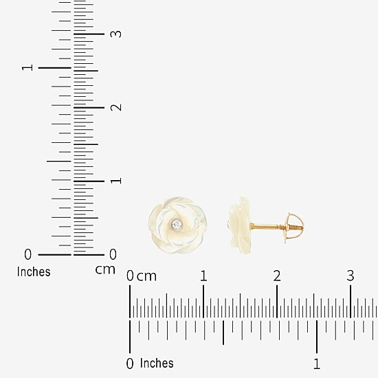 Limited Quantities! White Crystal 14K Gold 8.3mm Flower Stud Earrings