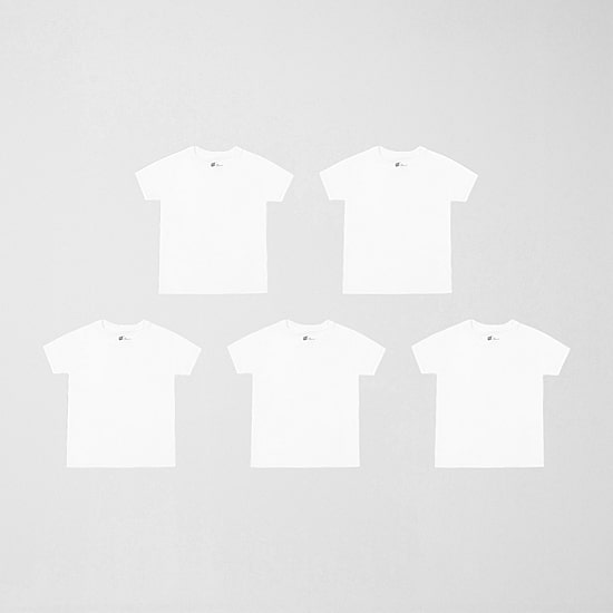 Hanes Boys 5 Pack Short Sleeve Crew Neck Moisture Wicking T-Shirt