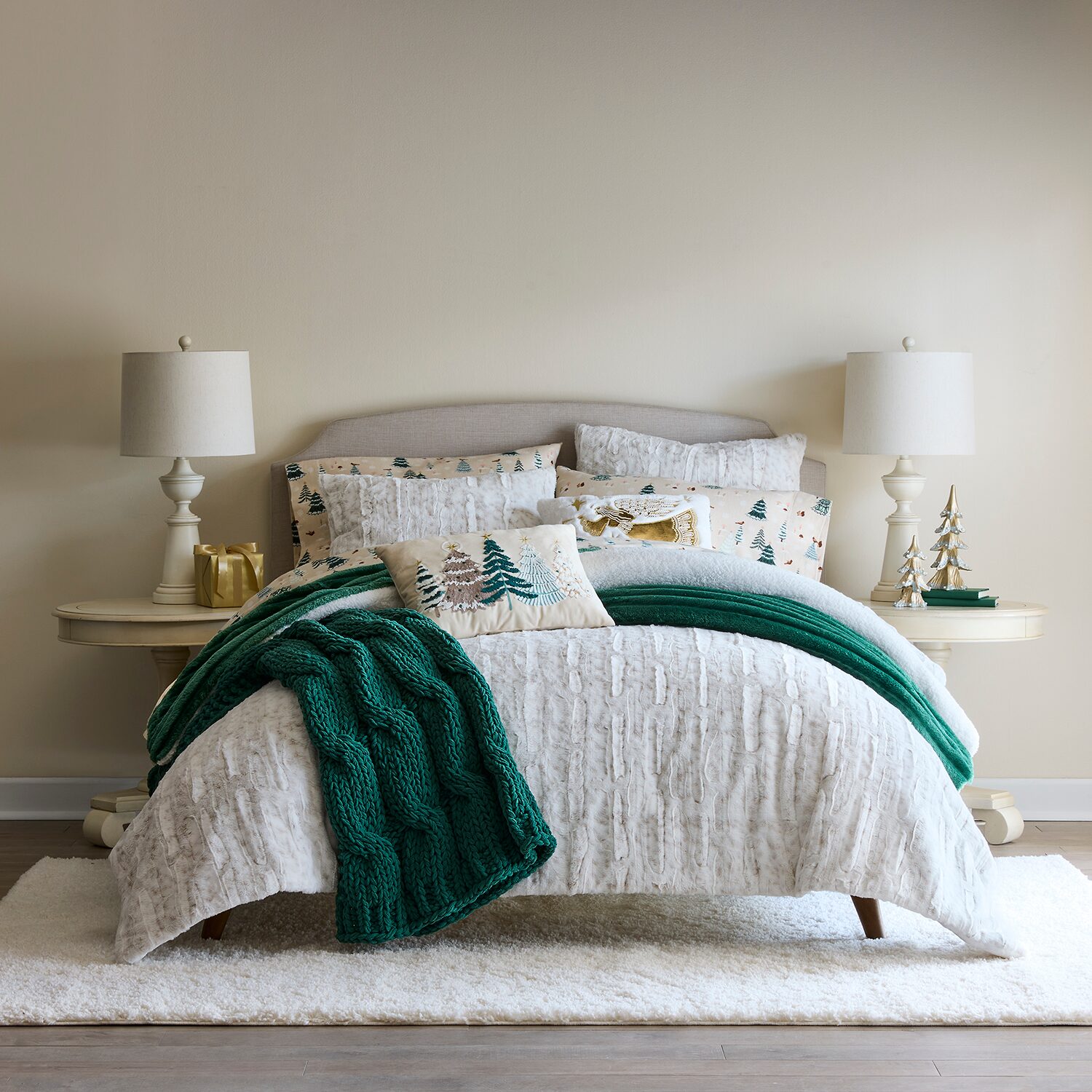 North Pole Trading Co. Faux Fur Snow Leopard Comforter