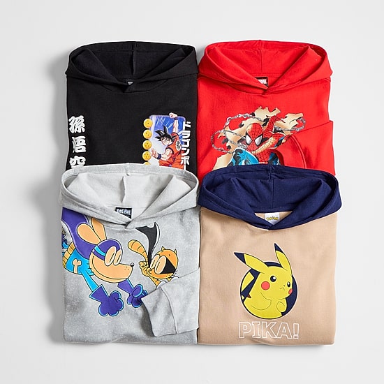 Little & Big Kid Boys Long Sleeve Dog Man Fleece Hoodie