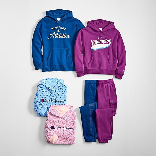 Champion Big Kid Girls Long Sleeve Fleece Active Hoodie
