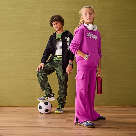 Xersion Little & Big Kid Girls High Rise Wide Leg Active Fleece Cargo Pant