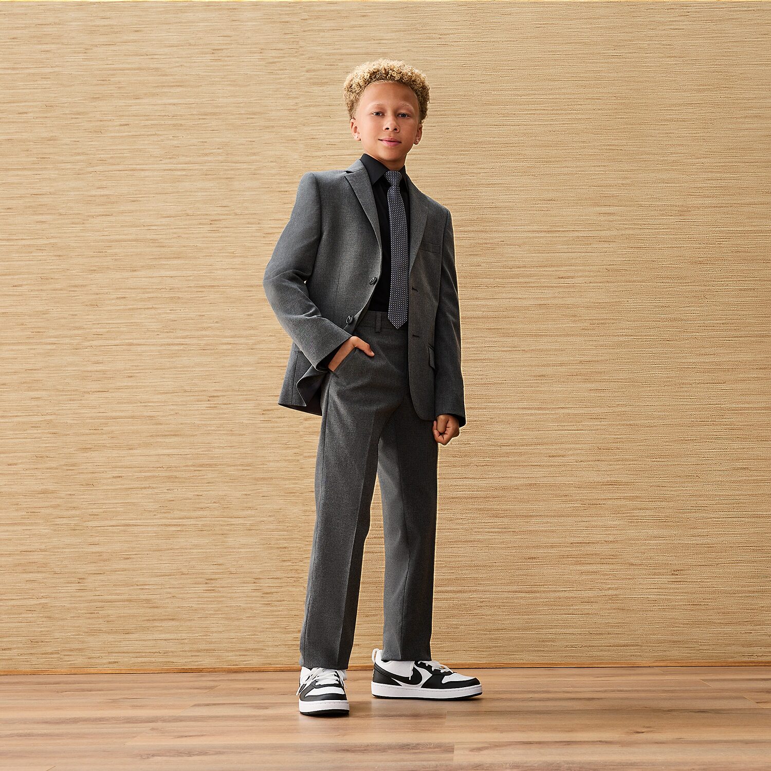 Stafford Little & Big Kid Boys Point Collar Long Sleeve Dress Shirt