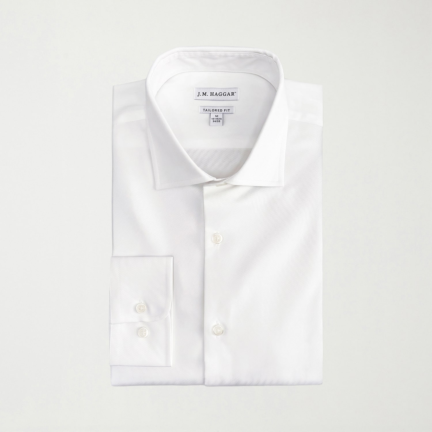Haggar Tailored Mens Modern Fit Wrinkle Free Long Sleeve Dress Shirt