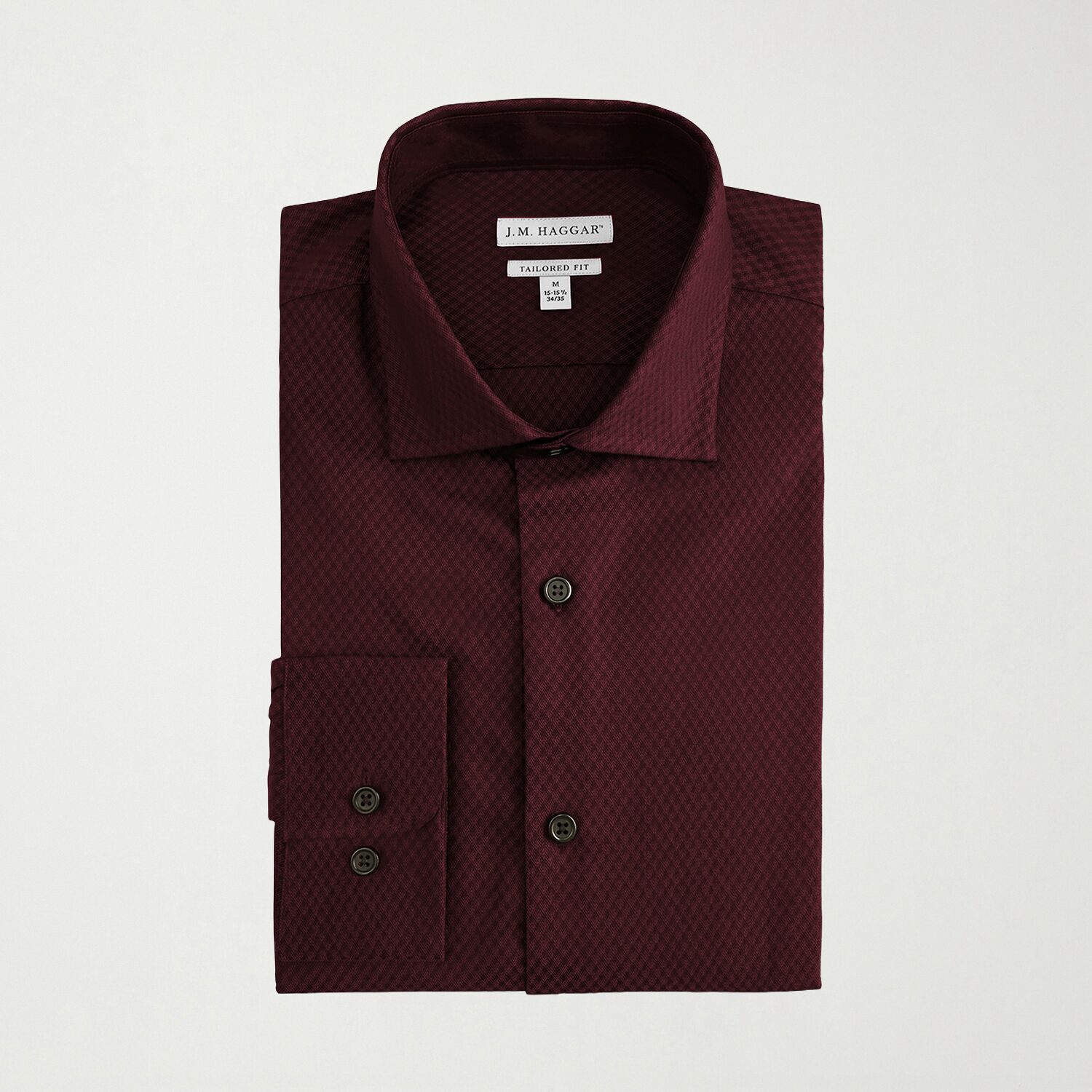 Haggar Tailored Mens Modern Fit Wrinkle Free Long Sleeve Dress Shirt