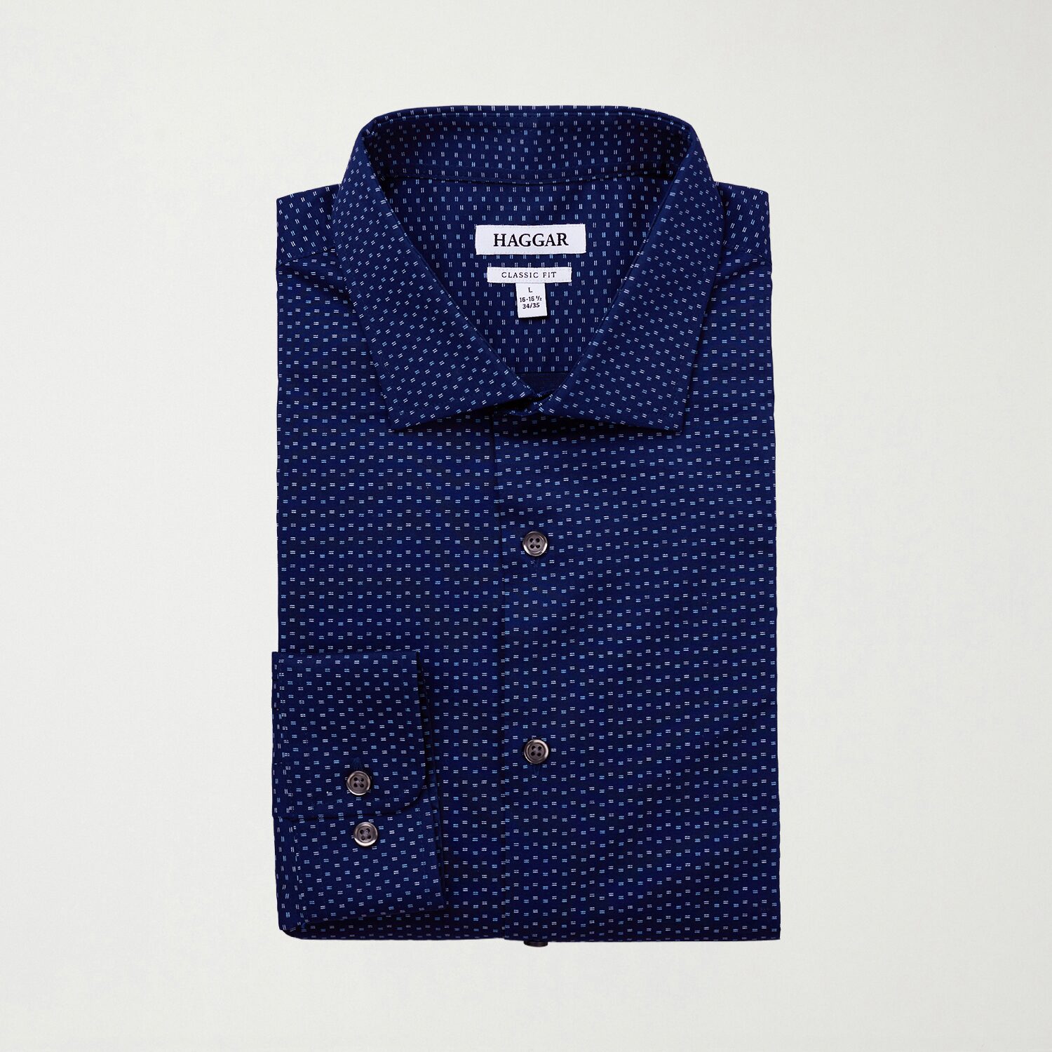 Haggar Mens Classic Fit Wrinkle Free Long Sleeve Dress Shirt