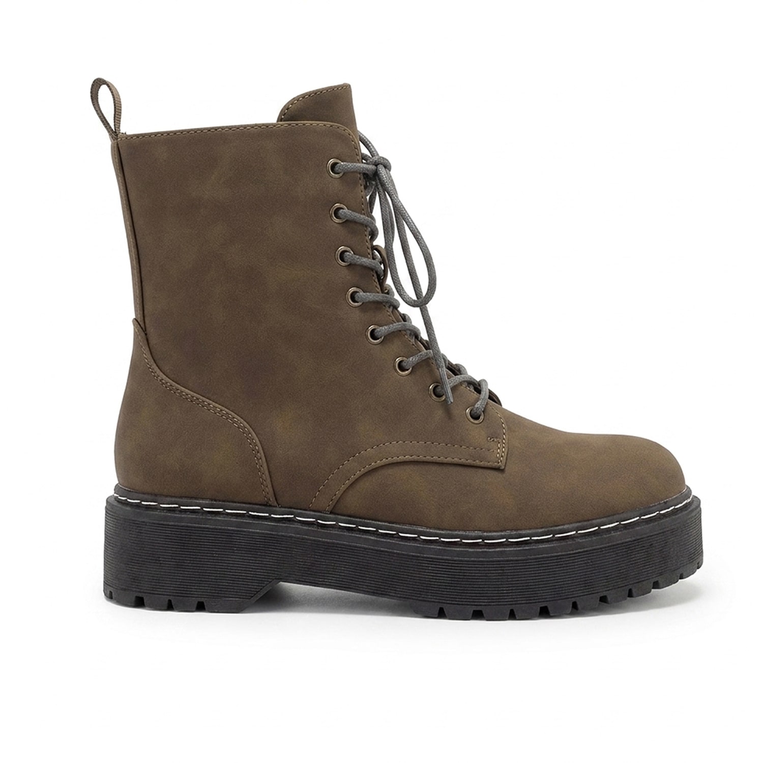 Pop Womens Rammi Flat Heel Combat Boots