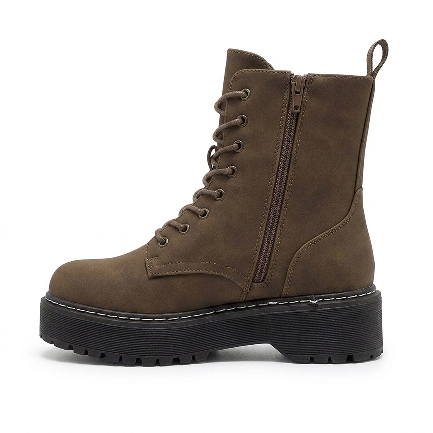 Pop Womens Rammi Flat Heel Combat Boots
