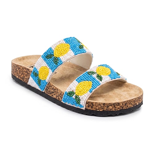 Pop Tatie Womens Footbed Sandals In Blue