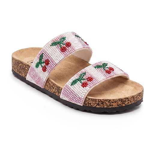 Pop Tatie Womens Footbed Sandals In Pink