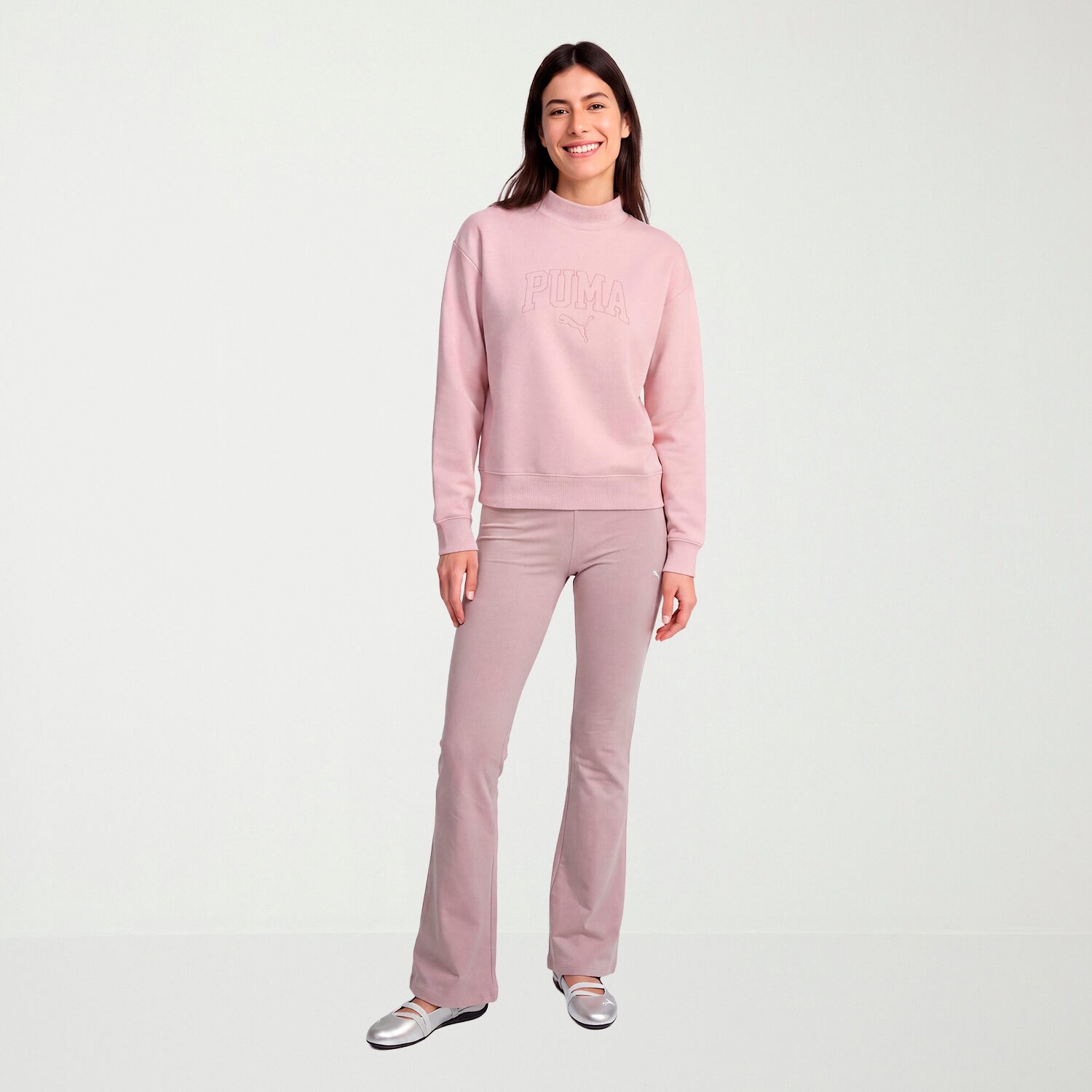 PUMA Womens Mock Neck Long Sleeve Sweatshirt