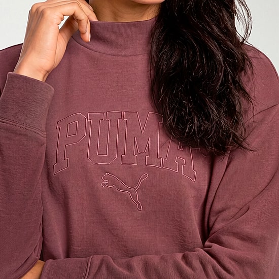 PUMA Womens Mock Neck Long Sleeve Sweatshirt