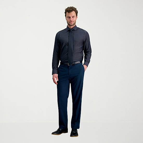 Haggar Tailored Mens Modern Fit Wrinkle Free Long Sleeve Dress Shirt