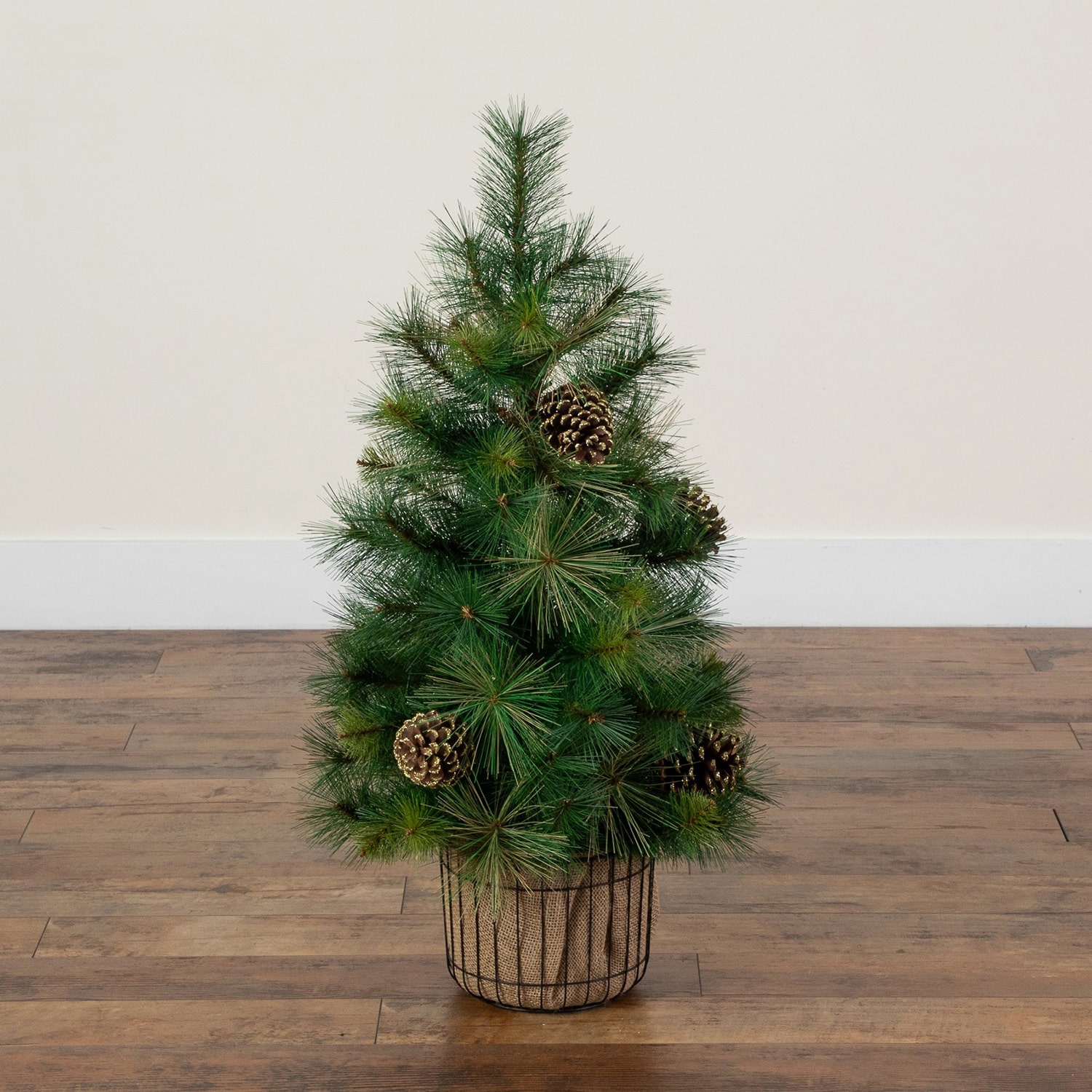 Nearly Natural 3ft Pre-Lit Pine 3 Foot Pre-Lit Pine Christmas Tree