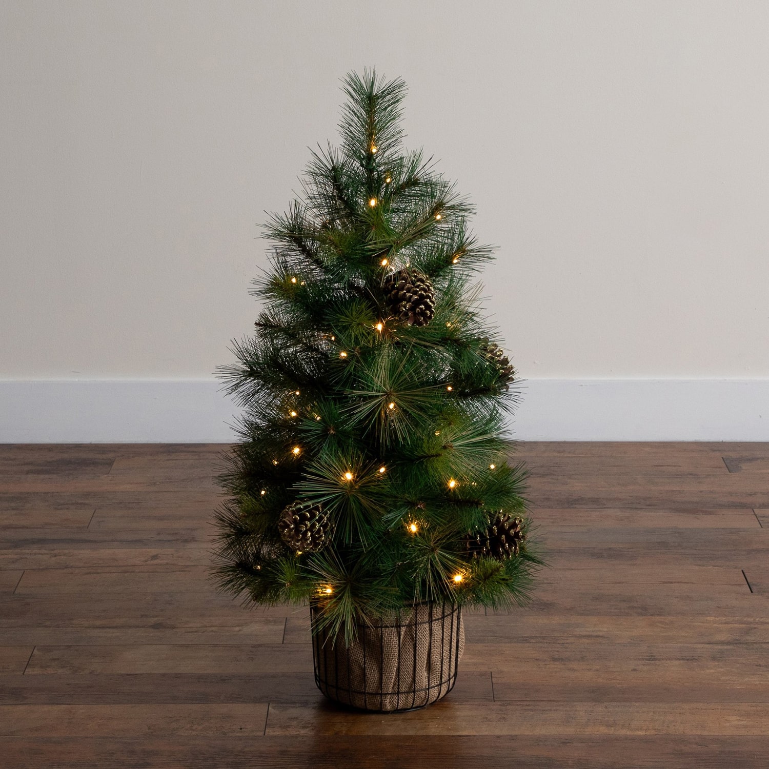 Nearly Natural 3ft Pre-Lit Pine 3 Foot Pre-Lit Pine Christmas Tree