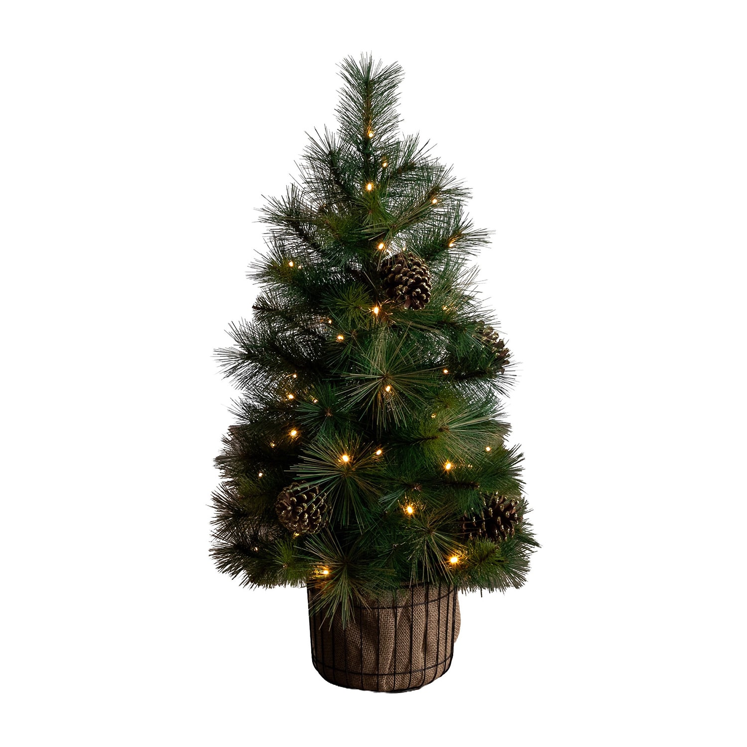 Nearly Natural 3ft Pre-Lit Pine 3 Foot Pre-Lit Pine Christmas Tree