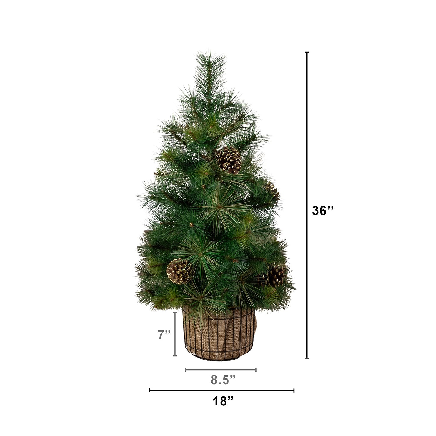 Nearly Natural 3ft Pre-Lit Pine 3 Foot Pre-Lit Pine Christmas Tree
