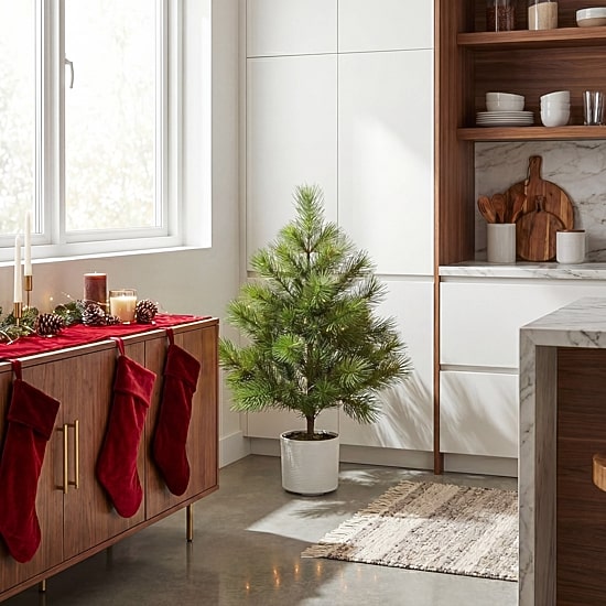 Nearly Natural Real Touch Masson 3 Foot Pine Christmas Tree
