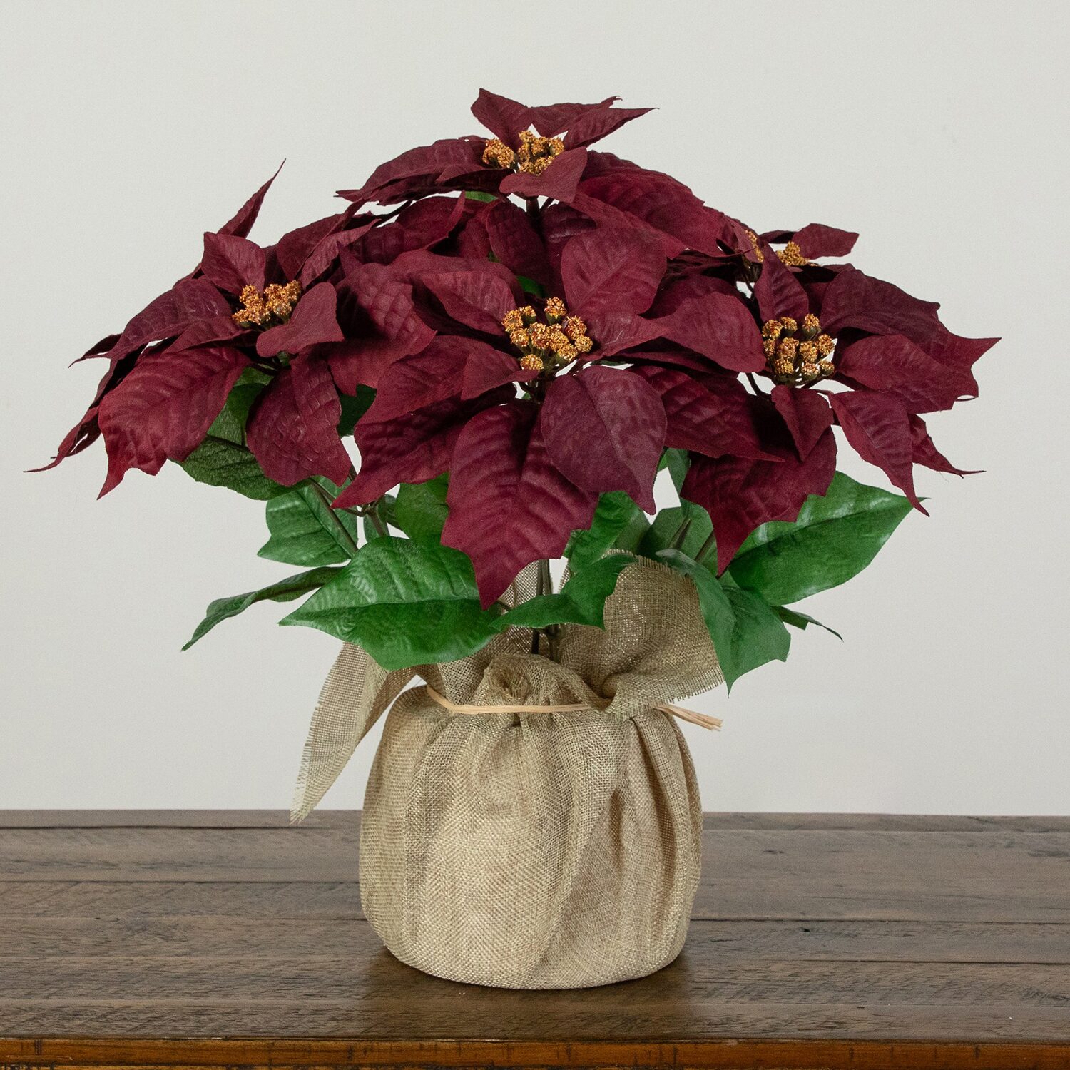 Nearly Natural 16" Poinsettia Arrangement Floral Arrangement