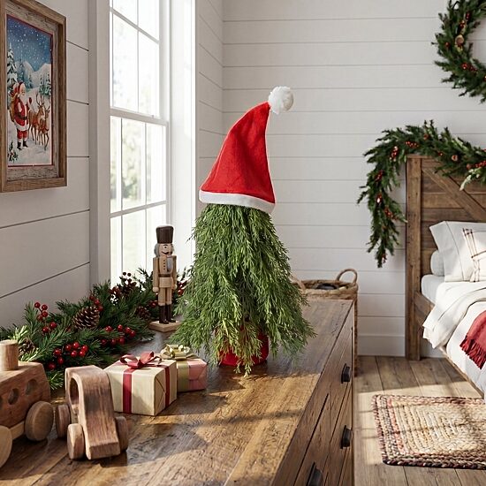 Nearly Natural 19" Down Swept Cedar 1 1/2 Feet Cedar Christmas Tree