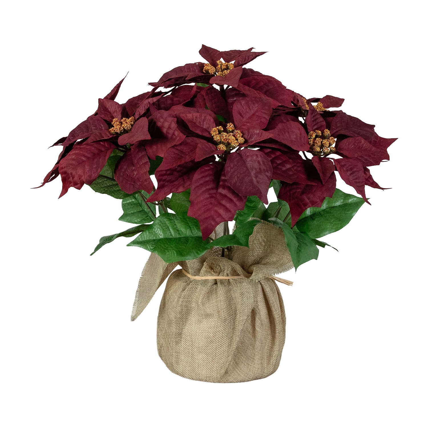 Nearly Natural 16" Poinsettia Arrangement Floral Arrangement