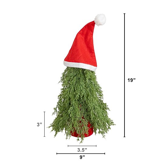 Nearly Natural 19" Down Swept Cedar 1 1/2 Feet Cedar Christmas Tree
