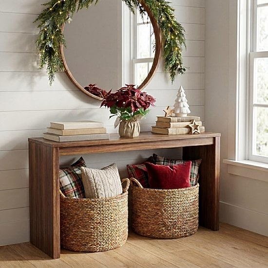 Nearly Natural 16" Poinsettia Arrangement Floral Arrangement