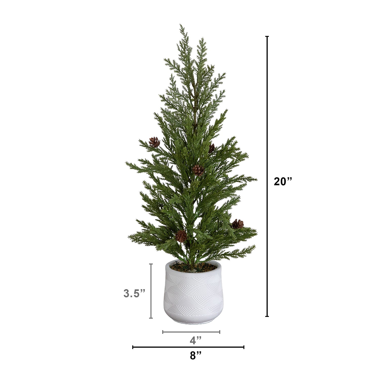 Nearly Natural 20" Cedar Pine 1 1/2 Feet Pine Christmas Tree