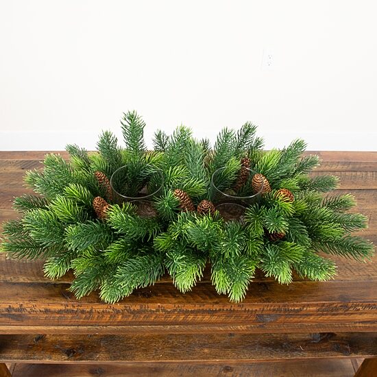 Nearly Natural 24" Pine Floral Arrangement