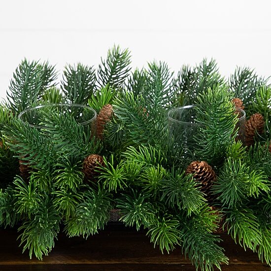 Nearly Natural 24" Pine Floral Arrangement