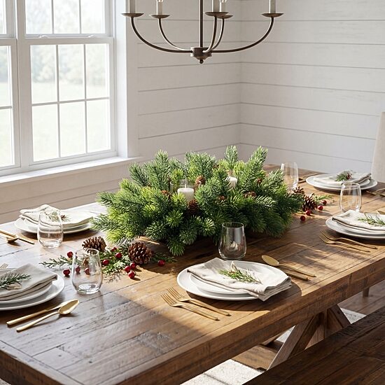 Nearly Natural 24" Pine Floral Arrangement