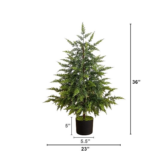 Nearly Natural 3ft Cedar 3 Foot Cedar Christmas Tree
