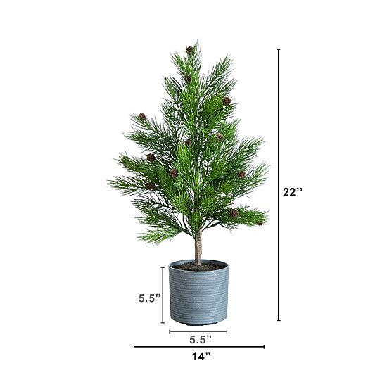 Nearly Natural 2ft Real Touch Cedar 2 Foot Cedar Christmas Tree