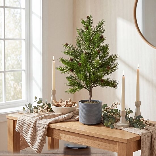 Nearly Natural 2ft Real Touch Cedar 2 Foot Cedar Christmas Tree