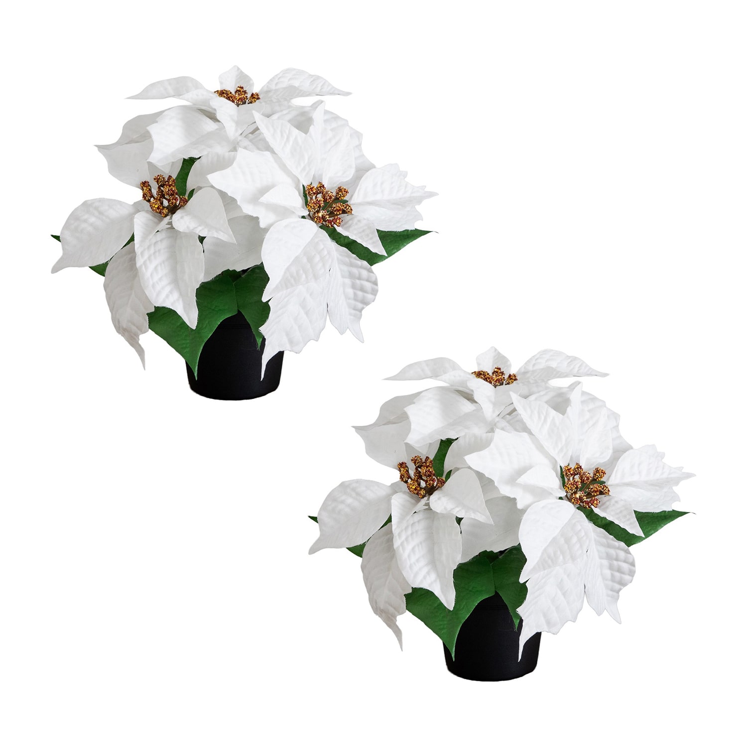 Nearly Natural 9" Poinsettia 2-pc. Floral Arrangement