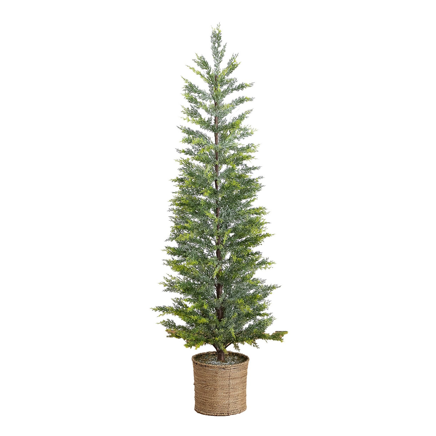 Nearly Natural 5ft Snowed Cypress 5 Foot Pre-Lit Pine Christmas Tree