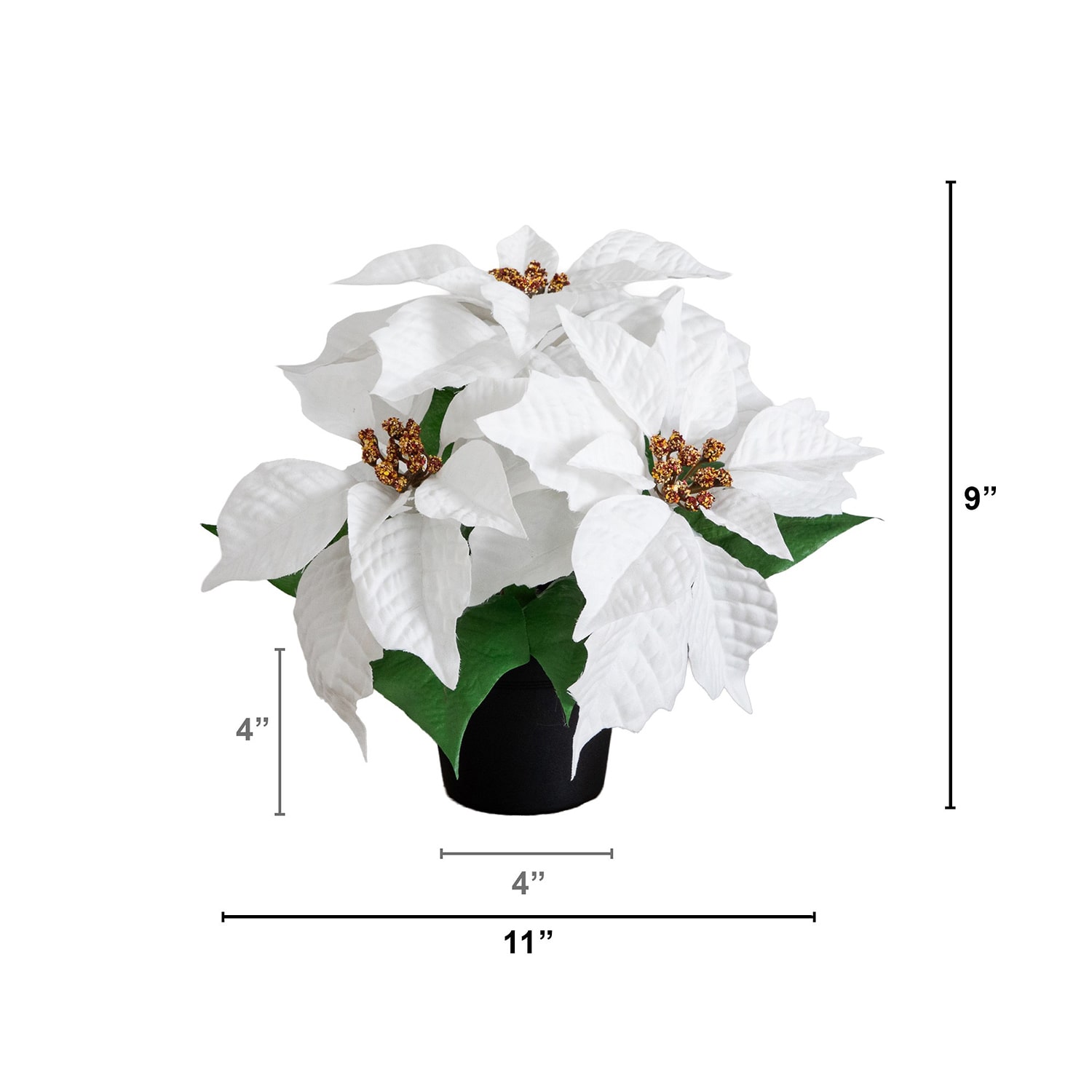 Nearly Natural 9" Poinsettia 2-pc. Floral Arrangement