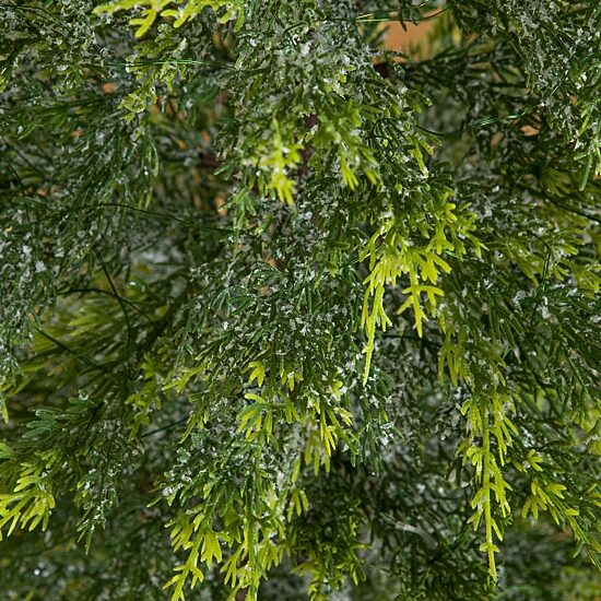 Nearly Natural 5ft Snowed Cypress 5 Foot Pre-Lit Pine Christmas Tree