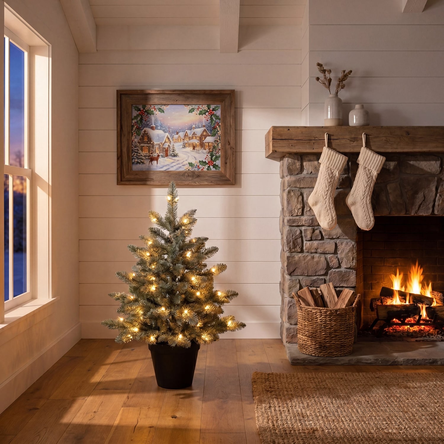 Nearly Natural 3ft Pre-Lit Pine 3 Foot Pre-Lit Pine Christmas Tree
