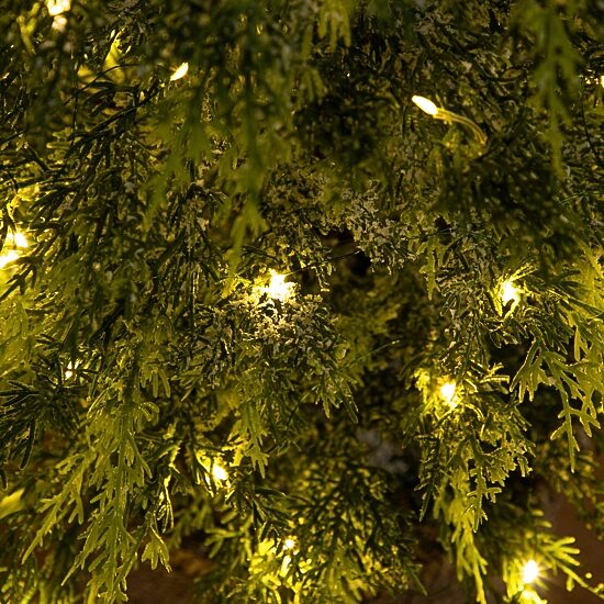 Nearly Natural 5ft Snowed Cypress 5 Foot Pre-Lit Pine Christmas Tree