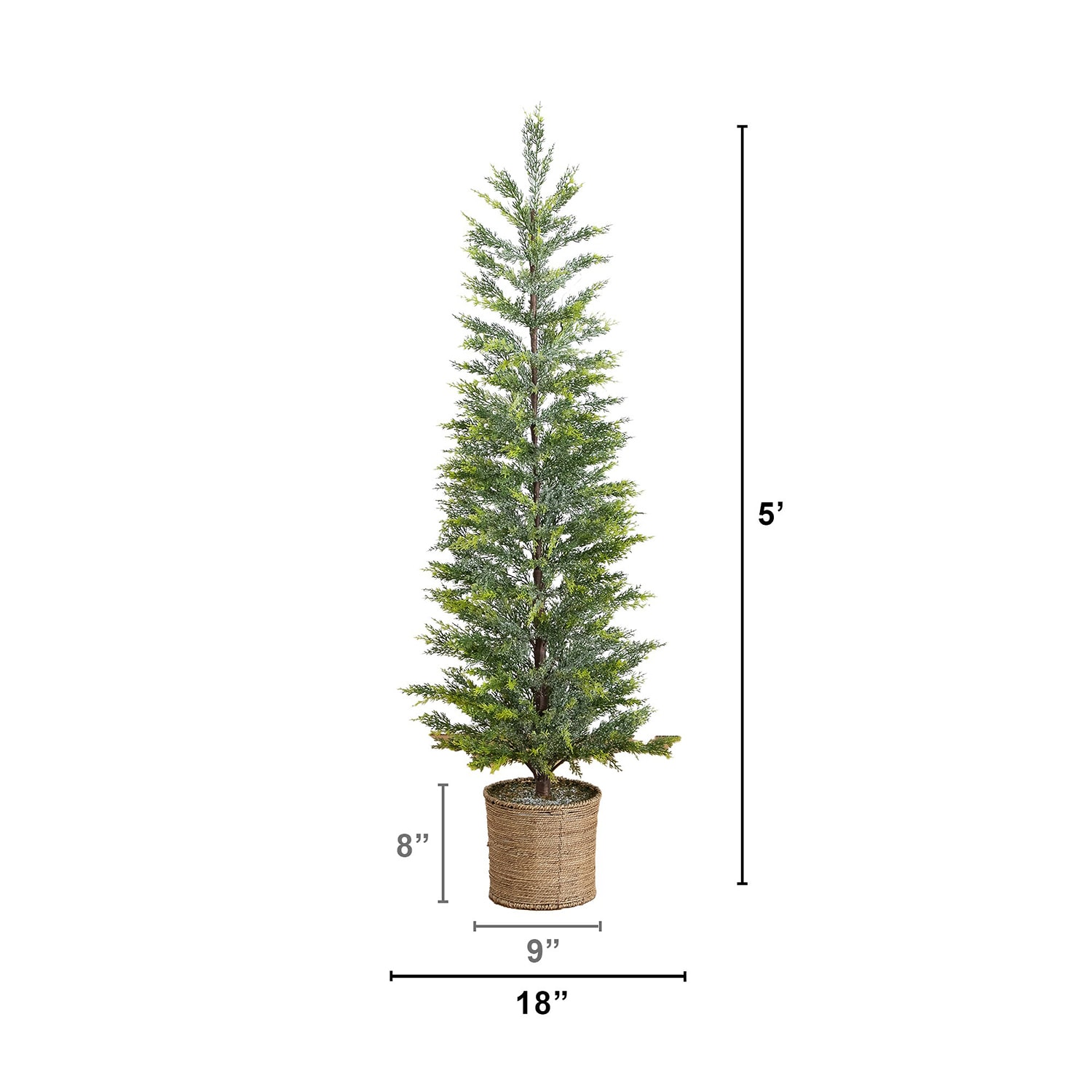 Nearly Natural 5ft Snowed Cypress 5 Foot Pre-Lit Pine Christmas Tree