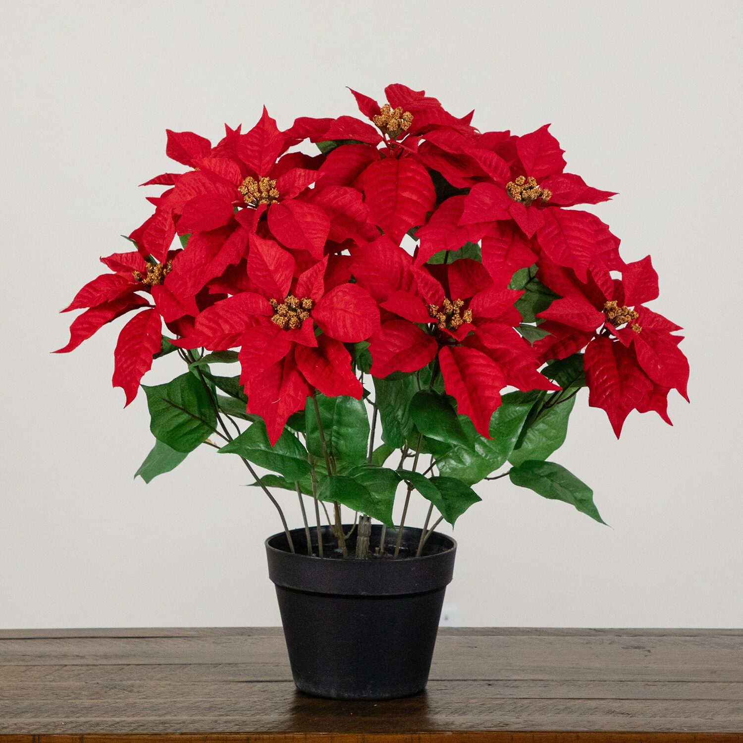 Nearly Natural 22" Poinsettia Plant Floral Arrangement