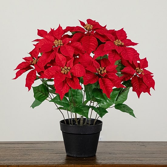 Nearly Natural 22" Poinsettia Plant Floral Arrangement