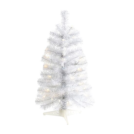 Nearly Natural White 2 Foot Pine Christmas Tree