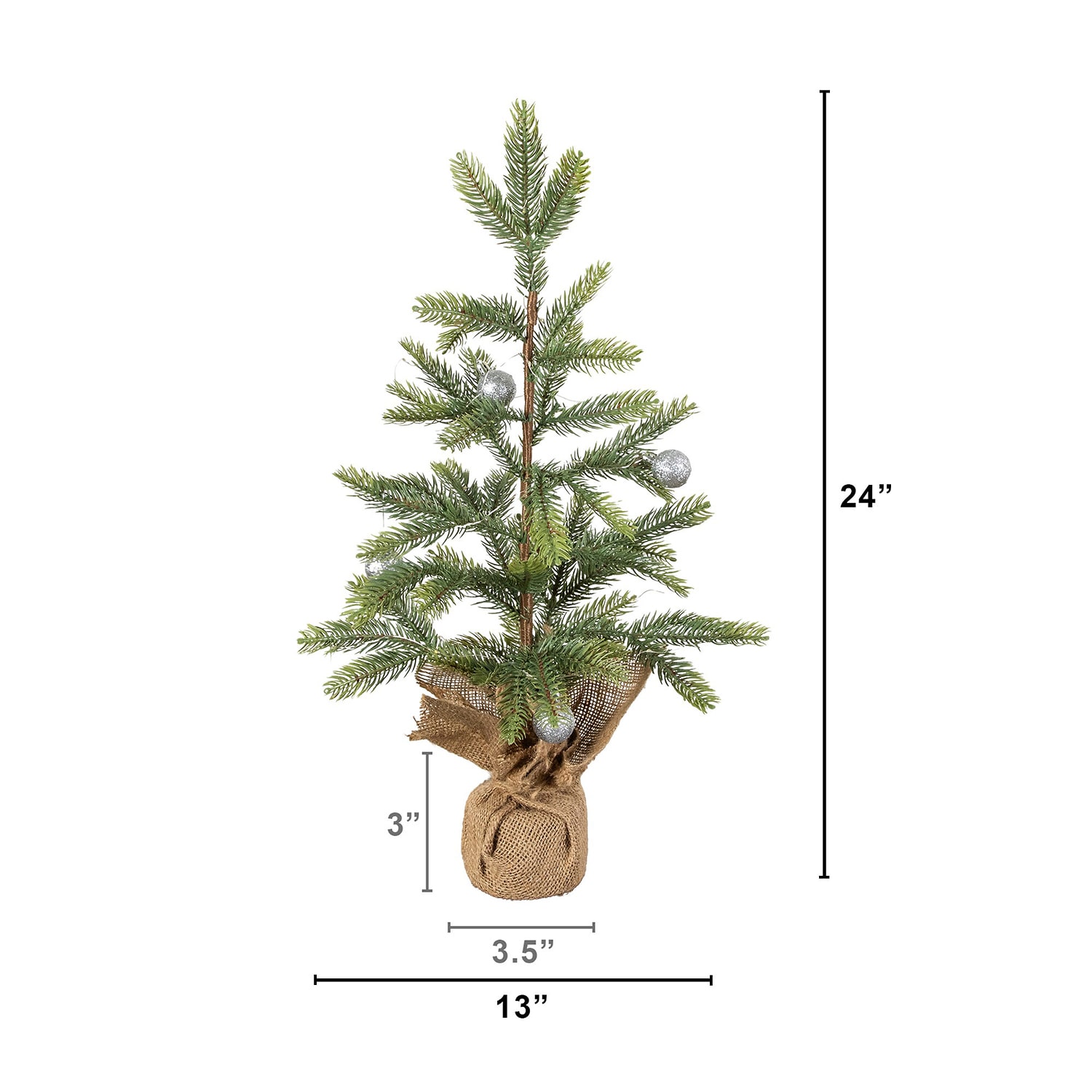 Nearly Natural 2ft Pre-Lit Fraser Fir 2 Foot Pre-Lit Pine Christmas Tree