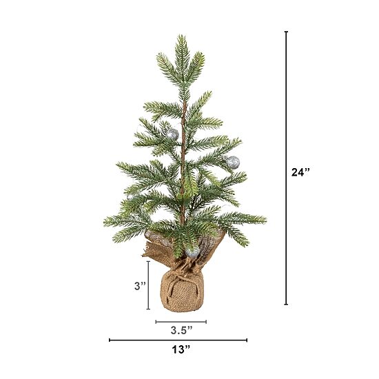 Nearly Natural 2ft Pre-Lit Fraser Fir 2 Foot Pre-Lit Pine Christmas Tree